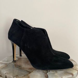 WHBM black suede heel bootie size 8.5